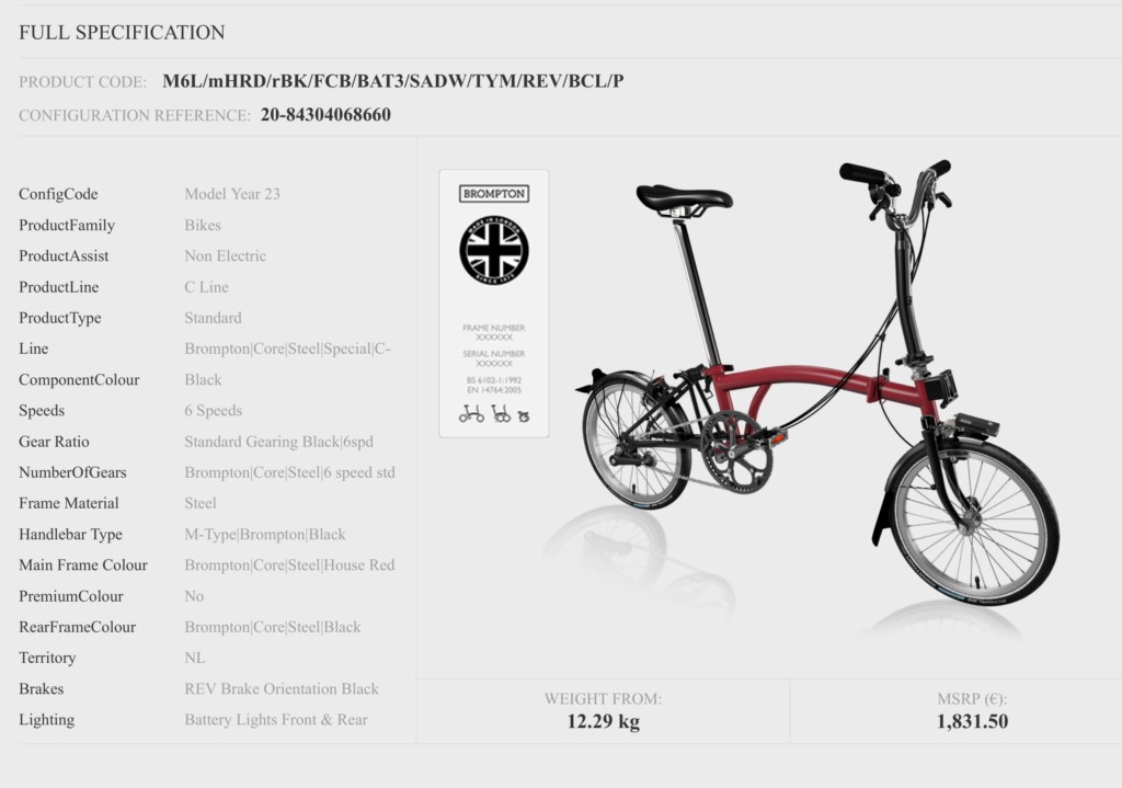 Brompton M6L HouseRed Black 2023 groter